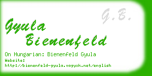 gyula bienenfeld business card